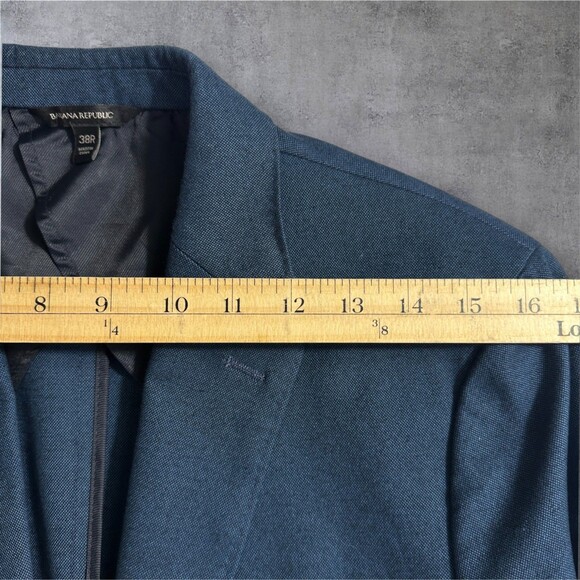 BANANA REPUBLIC Italian Fabric Slim fit 38R Mens Blazer Sport Coat Navy Jacket - Picture 6 of 13